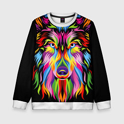 Детский свитшот Neon wolf