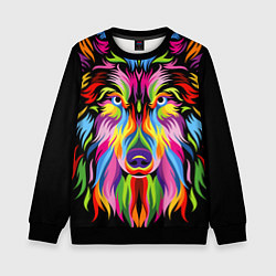 Детский свитшот Neon wolf