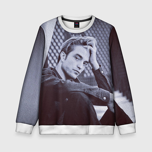 Детский свитшот Роберт Паттинсон / 3D-Белый – фото 1