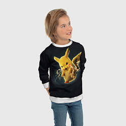 Свитшот детский Pikachu Pika Pika, цвет: 3D-белый — фото 2