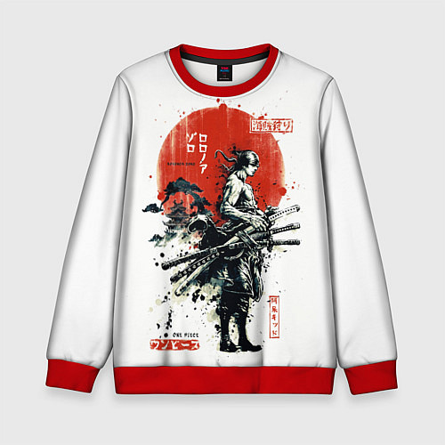 Детский свитшот ONE PIECE ZOHO SAMURAI / 3D-Красный – фото 1