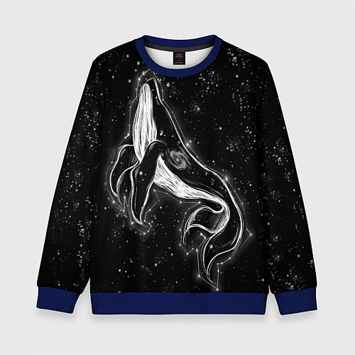 Детский свитшот Космический Кит / 3D-Синий – фото 1