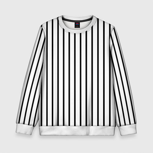 Детский свитшот Чёрные и белые полосы / 3D-Белый – фото 1