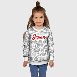 Свитшот детский Япония Z, цвет: 3D-белый — фото 2