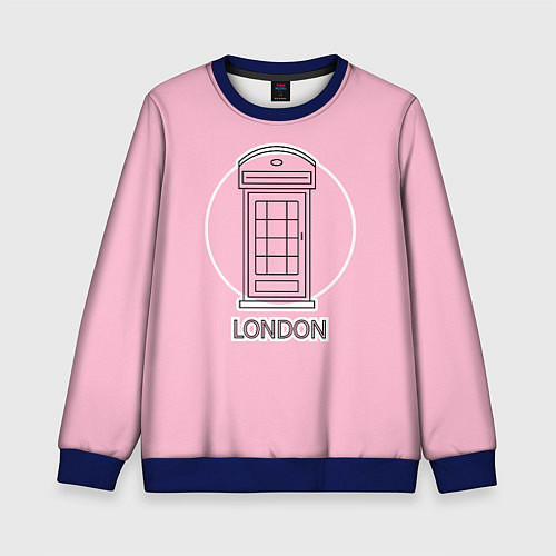 Детский свитшот Телефонная будка, London / 3D-Синий – фото 1