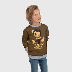 Свитшот детский Bendy And The Ink Machine, цвет: 3D-меланж — фото 2