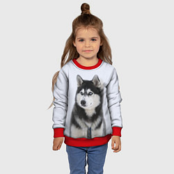 Свитшот детский ХАСКИ, цвет: 3D-красный — фото 2