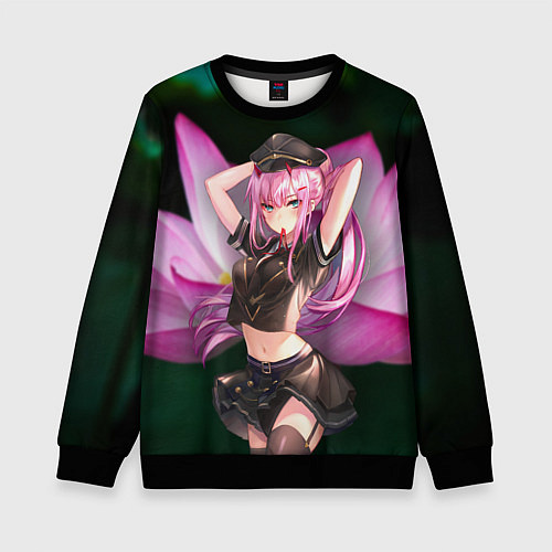 Детский свитшот Zero Two / 3D-Черный – фото 1