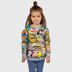 Свитшот детский Pop Art, цвет: 3D-меланж — фото 2