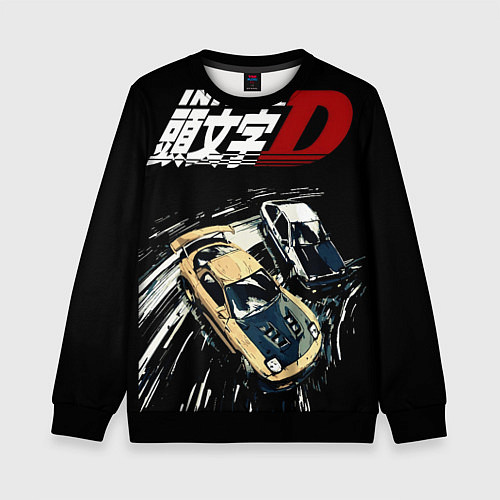 Детский свитшот Initial D Z / 3D-Черный – фото 1