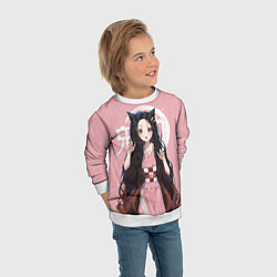 Свитшот детский Nezuko, цвет: 3D-белый — фото 2
