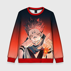 Свитшот детский Магическая битва, цвет: 3D-красный