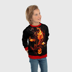 Свитшот детский Огненный цветок, цвет: 3D-красный — фото 2