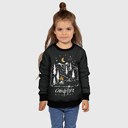 Свитшот детский Костер, цвет: 3D-черный — фото 2