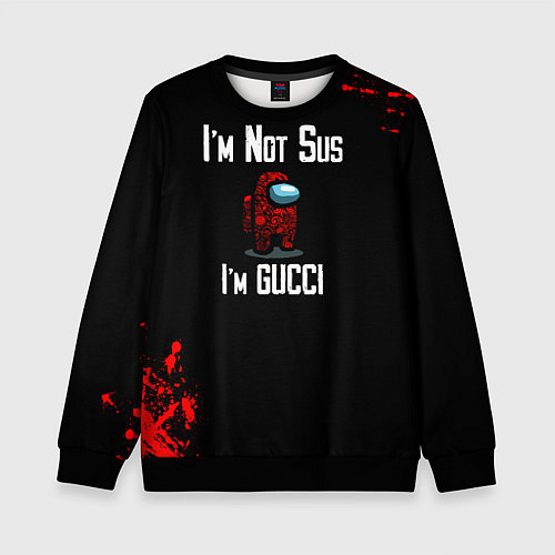 Детский свитшот Among Us Gucci / 3D-Черный – фото 1