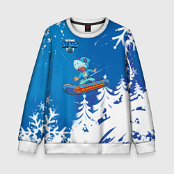 Свитшот детский Brawl Stars Snowboarding, цвет: 3D-белый