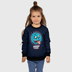 Свитшот детский CoronaMonster, цвет: 3D-черный — фото 2