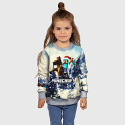 Свитшот детский Зимний Майнкрафт, цвет: 3D-меланж — фото 2