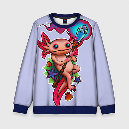 Детский свитшот Магический аксолотль / 3D-Синий – фото 1