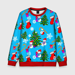 Свитшот детский Новый год, цвет: 3D-красный