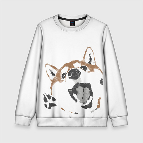 Детский свитшот Shiba Inu / 3D-Белый – фото 1