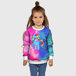 Свитшот детский Радуга Дэш, цвет: 3D-белый — фото 2