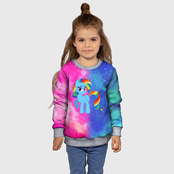 Свитшот детский Радуга Дэш, цвет: 3D-меланж — фото 2