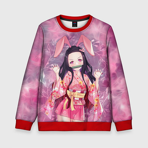 Детский свитшот Незуко Камадо / 3D-Красный – фото 1