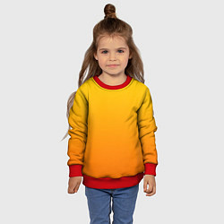 Свитшот детский Оранжевый градиент, цвет: 3D-красный — фото 2