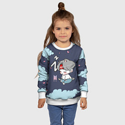 Свитшот детский BTS Sleep, цвет: 3D-белый — фото 2