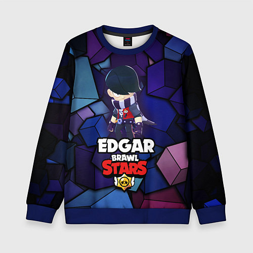 Детский свитшот BRAWL STARS EDGAR / 3D-Синий – фото 1