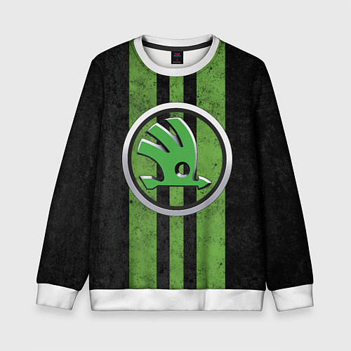 Детский свитшот Skoda Green Logo Z / 3D-Белый – фото 1