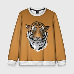 Свитшот детский Тигр, цвет: 3D-белый