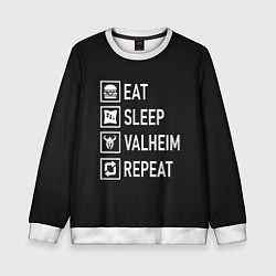 Детский свитшот EatSleepValheimRepeat