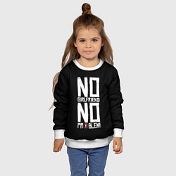 Свитшот детский Нет Девушки - Нет Проблем, цвет: 3D-белый — фото 2