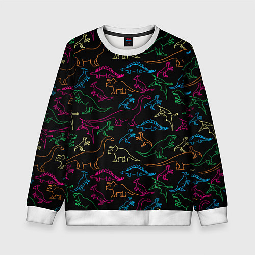 Детский свитшот Динозавры / 3D-Белый – фото 1