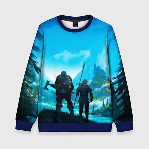 Детский свитшот Вальгала / 3D-Синий – фото 1