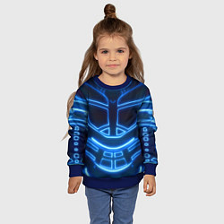 Свитшот детский Неоновая броня Neon Armor, цвет: 3D-синий — фото 2