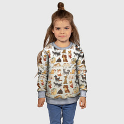 Свитшот детский Узор песики собачки гав, цвет: 3D-меланж — фото 2