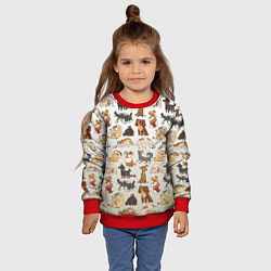 Свитшот детский Узор песики собачки гав, цвет: 3D-красный — фото 2