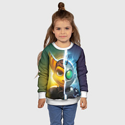 Свитшот детский Рэтчет и Кланr, цвет: 3D-белый — фото 2