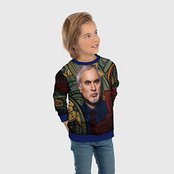 Свитшот детский Меладзе Цветы Мандала, цвет: 3D-синий — фото 2