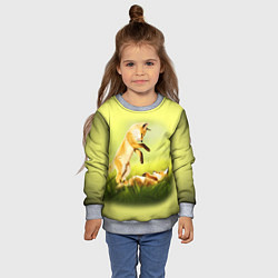 Свитшот детский Лисята, цвет: 3D-меланж — фото 2