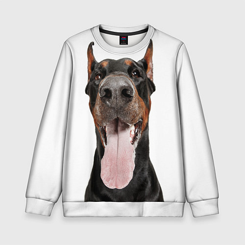 Детский свитшот Доберман Doberman / 3D-Белый – фото 1