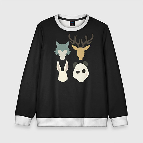 Детский свитшот Выдающиеся звери Минимализм / 3D-Белый – фото 1