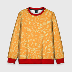 Свитшот детский Оранжевая еда, цвет: 3D-красный