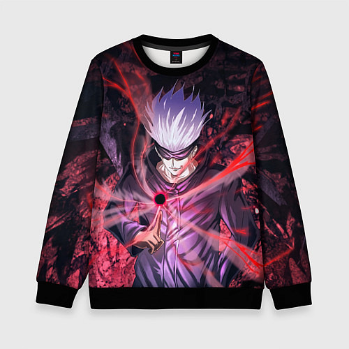 Детский свитшот Satoru Gojo Jujutsu Kaisen / 3D-Черный – фото 1