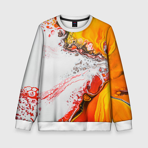 Детский свитшот Рисунок желтой краской / 3D-Белый – фото 1