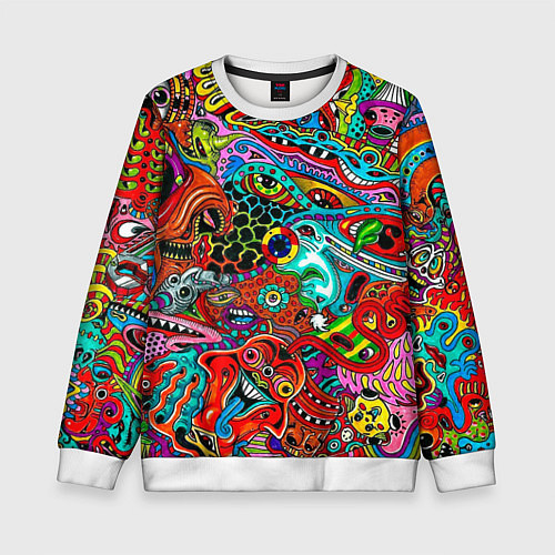Детский свитшот Яркая абстракция bright abstraction / 3D-Белый – фото 1