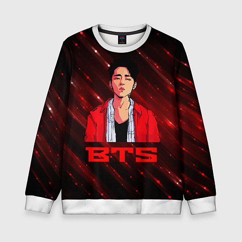 Детский свитшот BTS Red and black / 3D-Белый – фото 1